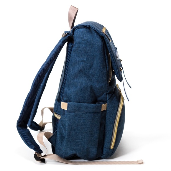 🚫SOLD OUT🚫 kikidee denim blue diaper bag backpack 👶🏼💕 - Picture 6 of 8